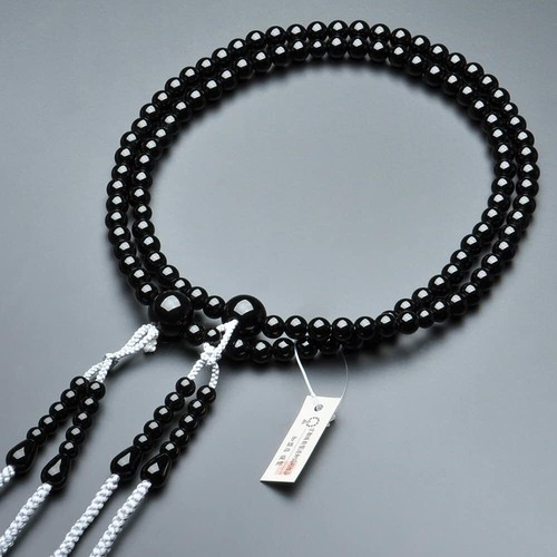 Buddhist Altar Shop Takita Shoten Japamala Shingon for Men Black Onyx scale 2 - Picture 2 of 8