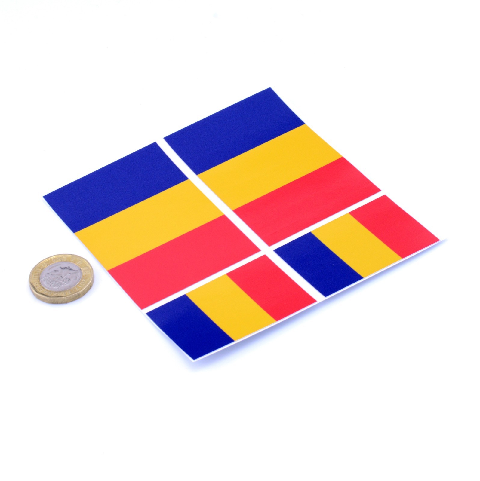 Romania Flag Stickers x4 3
