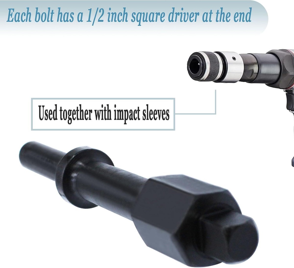 Air Hammer Socket Adapter Set – 32029, 37315 3/8 & 37316 1/2 Shake 'n Break, Alloy Steel, Black