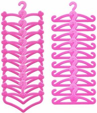 12, 20 or 30 MINI PINK COAT DRESS CLOTHING HANGERS FOR DOLLS UK SELLER