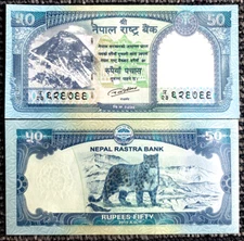 Nepal 50 Rupees 2019 Leopard Banknote World Paper Money UNC