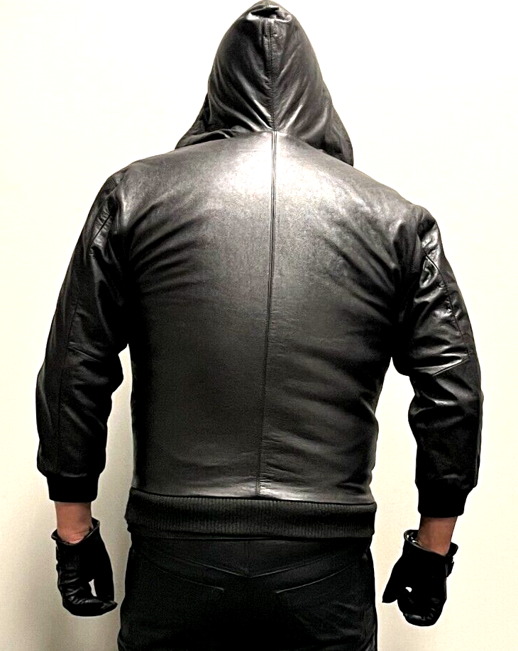 Gap Teen Brown Genuine Leather Hoodie Jacket Size XXL | eBay