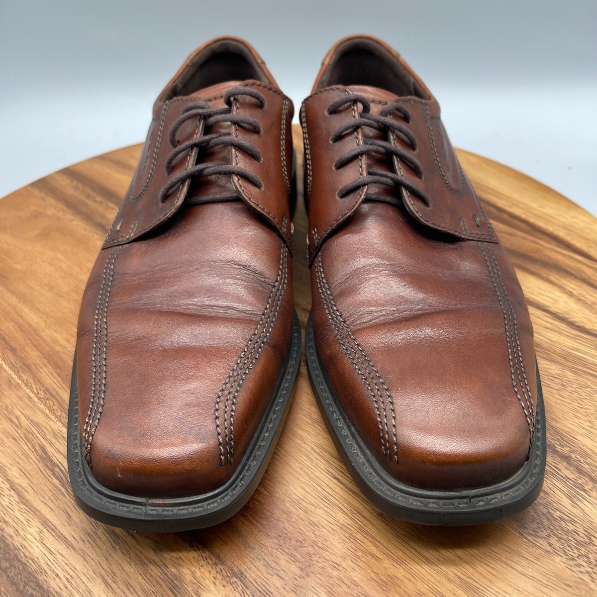 ECCO Helsinki‎ Mens 44 Size 10/10.5 Brown Leather Bike-Toe Oxford Dress Casual ECCO Helsinki 2.0 Bike Toe Tie Oxford (Men) - Mink – The  main image 3
