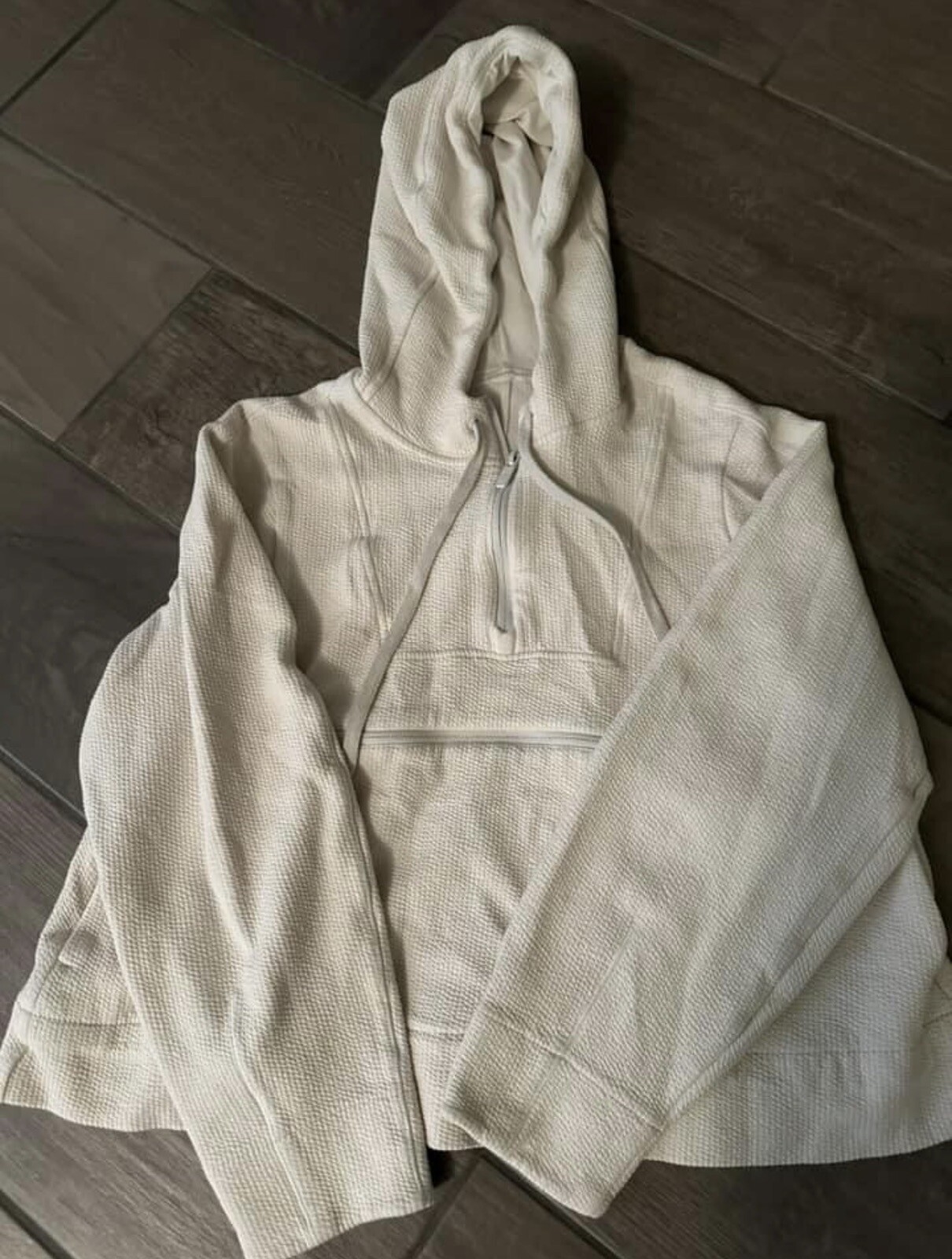 Lululemon Textured Bone Half-Zip Pullover Cropped… - image 2