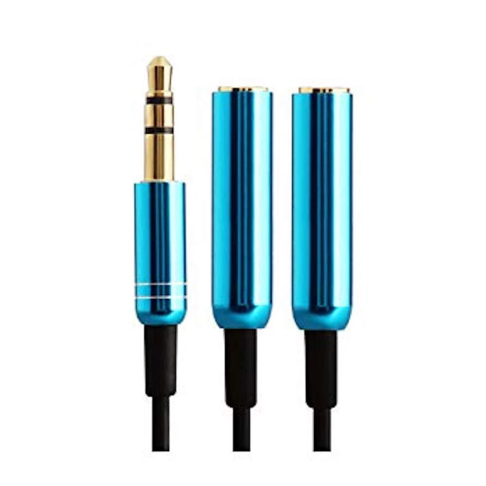 SPLITTER ADAPTER 3.5mm audio stereo aux cable ipod speaker car FOR iphone 6 5 4S - Image 4 of 4