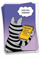 12 New Year Cards (1 Design, 12 Cards) - Cat Resolutions B2499NYG