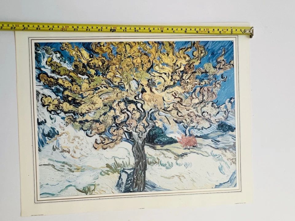 Impressão artística Vincent van Gogh "The Mulberry Tree" – Vintage 1980 Harry N. Abrams  - Imagem 2 de 4