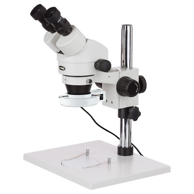 AmScope SM-1B 7X-45X Stereo Inspection Microscope with Super Large Stand + 144-L