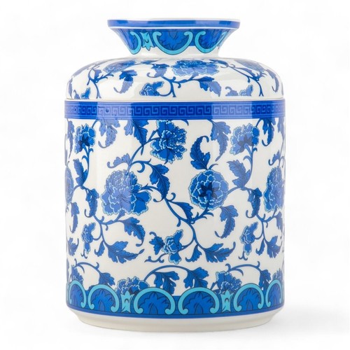 Porta fazzoletti tondo blu e bianco 7" porcellana blu floreale - Foto 6 di 8