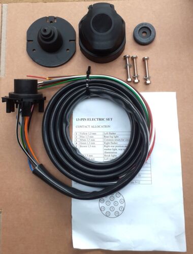 PCT ZS1331 Pre-Wired 13 Pin Euro Towing Socket 2m Soft Sheath Cable - Picture 1 of 1