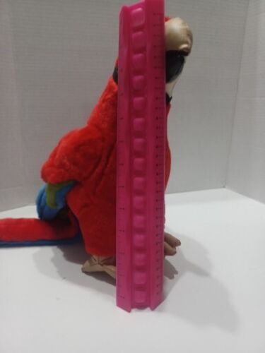 Animal Majesty Macaw Parrot Plush Red Blue Stuffed Toy Faux Leather Feet Beak - Picture 10 of 10