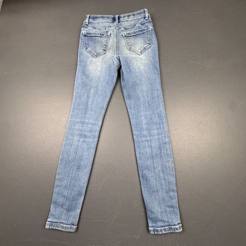 Mudd Girls Skinny Jeans Size 8 Blue Distressed Stretch Light Wash Denim Pants - Picture 9 of 10