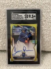 Lizandro Rodriguez 2023 Bowman Chrome Prospect Auto Yellow Refractor 2/75 SGC
