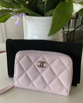 So Pretty & Rare Chanel 21S Pink Caviar Zipped Card Coin Purse