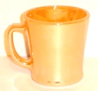 Vintage Anchor Hocking Fire-King Oven-Proof D-Handle Peach Lustre Coffee Mug USA