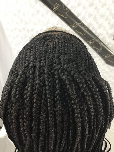 Hand Made Cornrow Braided Wig 13x4 Frontal 22” Color 1B Very Lightweight(Wig Cap - Bild 5 von 12