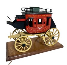 Oscar Cortes Signed 2014 Wooden Wells Fargo Stagecoach Model Overland US Mail