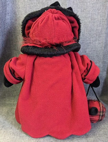 Christmas Delton Snowman Lady Red Coat Plush Bean Bag Bottom Shelf Sitter 15" - Picture 3 of 10