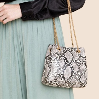 New MMS Design Studio Snake Python Style Purse Mini Party Formal Chain Strap