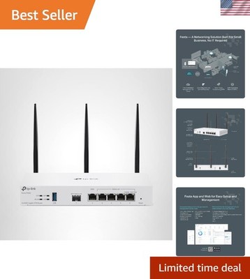 Festa FR365 WiFi 6 Router - 5 Gigabit WANs, USB 3.0, & User-Friendly App Control