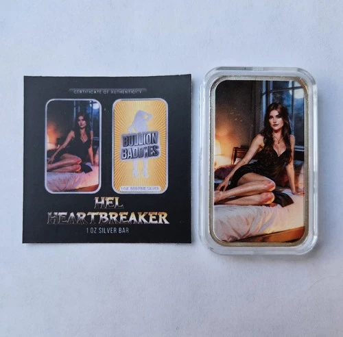 Bullion Baddies Hel Heartbreaker Norse God's Series Silver Art Bar 1 Oz