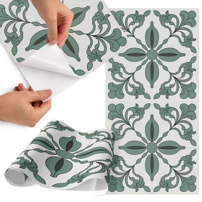 Möbel Bekleben Elegantes Boho Motiv Mit Floralem Muster Und Symmetrie 50x100 - Bild 1 von 4