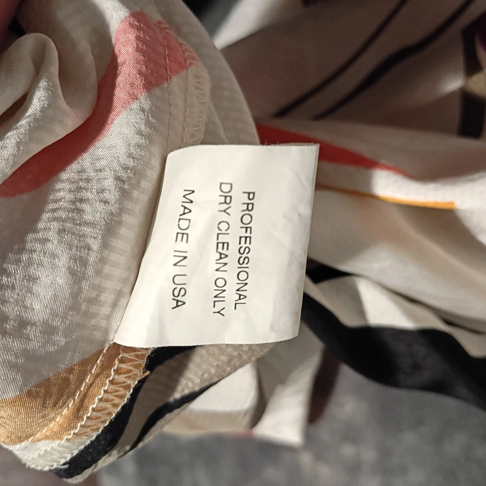 Vestido asimétrico para mujer Poleci multicolor seda abstracto hasta la rodilla talla 8 Foto 4 de 4