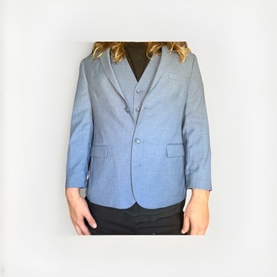 Mr. Nicks 40S Powder Blue Blazer & Vest   Superior 150 s Fabric   Italy Design