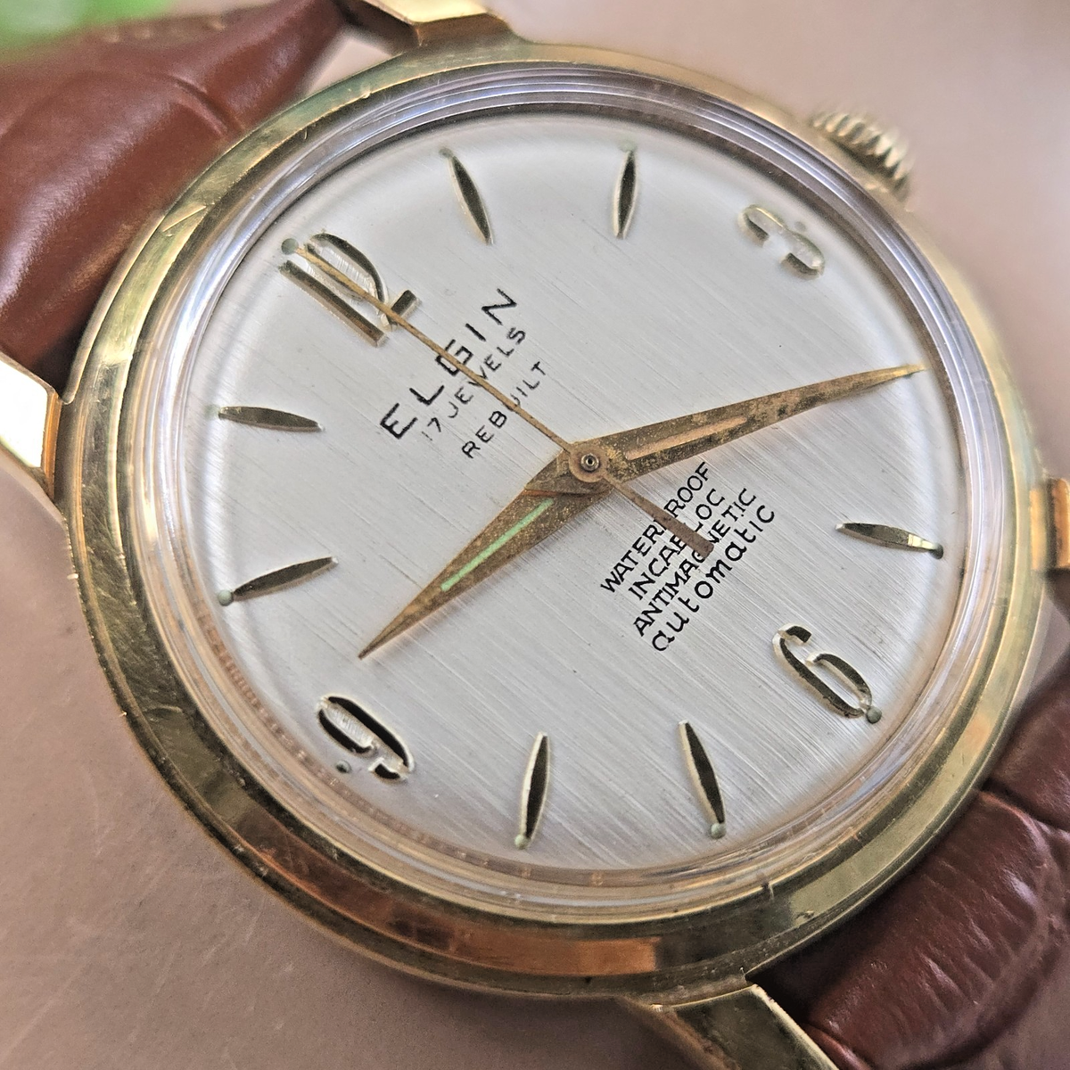 Vintage ELGIN men's automatic watch Cal.643 17Jewels swiss 1950s