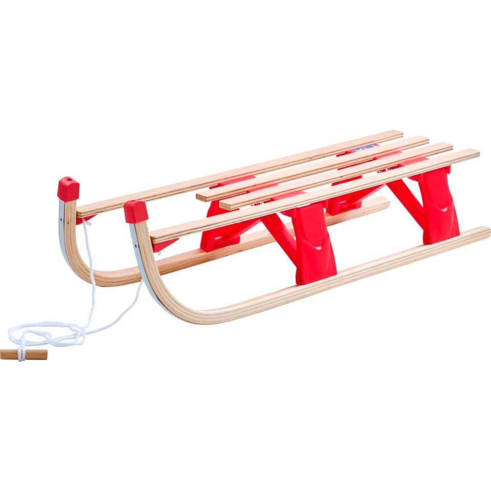 Schlitten Davos mit Lehne klappbar aus Holz Holzschlitten Klappschlitten Rodel - Bild 2 von 3
