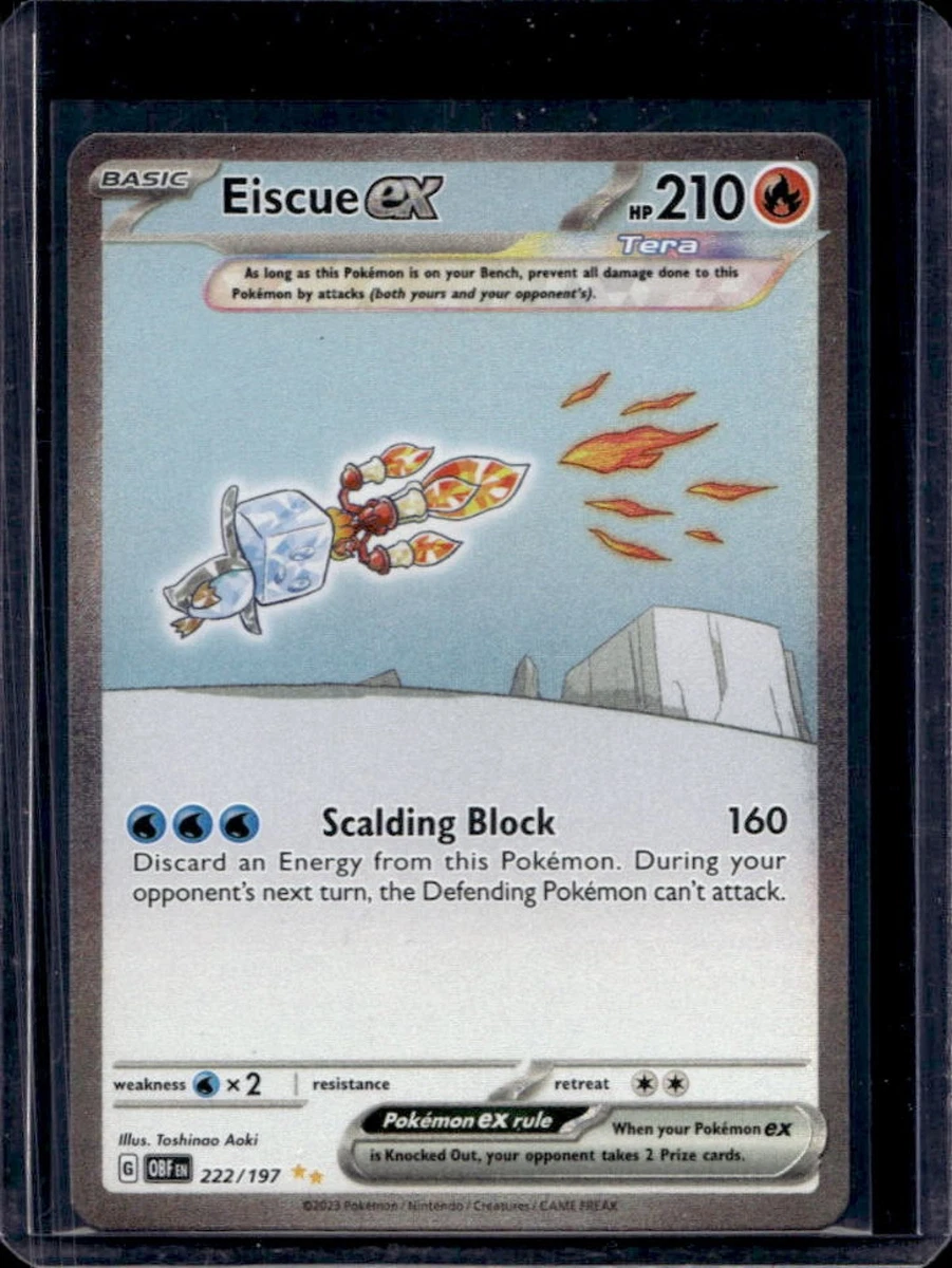 eiscue ex pokemon card value Pokémon Eiscue ex 222/197 Obsidian Flames - OBF EN main image 1