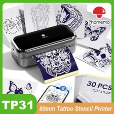 Phomemo 80mm Tattoo Stencil Printer Mini Tattoo machine w/ 30pcs Transfer Paper