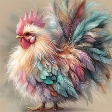 Colorful Rooster Paint by Numbers Kit for Adults Beginner,Cock Oil PB109-1