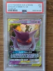 2019 Pokemon SM Sun Moon Team Up PSA 1 Gengar & Mimikyu GX #53 Tag FA Holo