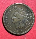 1865 US Indian Head Cent! Choice VF Details "LIBERTY" Shows! Civil War Days!