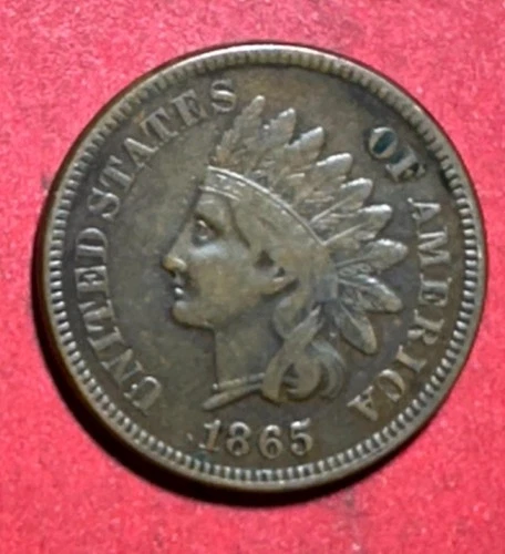 1865 US Indian Head Cent! Choice VF Details "LIBERTY" Shows! Civil War Days!