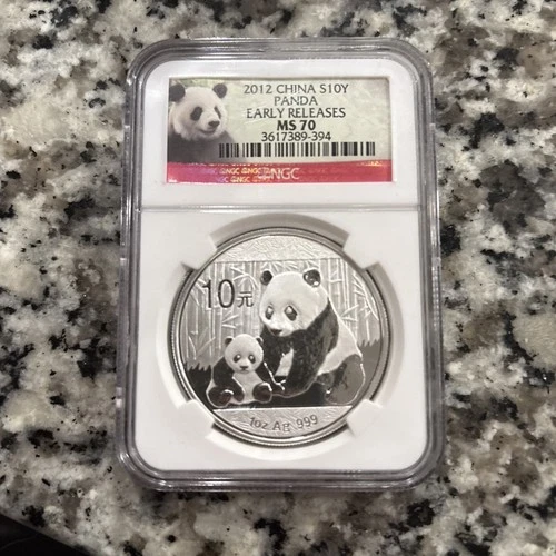 2012 China S10Y Panda Early Releases NGC MS 70 1oz Silver Coin