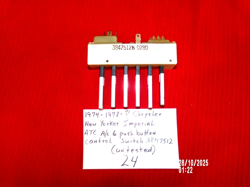 1974-78? INTERRUPTOR DE CONTROL CHRYSLER, NEW YORKER, IMPERIAL A/C ATC 6 PULSADORES Foto 2 de 3