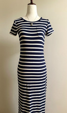 Boden Parisian Sailor Nautical Navy White Stripe Breton T Shirt Jersey Dress 4P