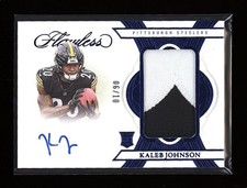 2025 Panini Flawless Kaleb Johnson Rookie Patch Auto Sapphire #6/10 (BD)