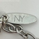 NY Silver Tone Brushed Disk Faux Stone Station Necklace 43.9g — photo 3