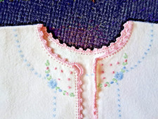 Lot 2 Vintage Handmade 1950 s Flannel Baby Kimono Gown Robe Embroidery Tatting