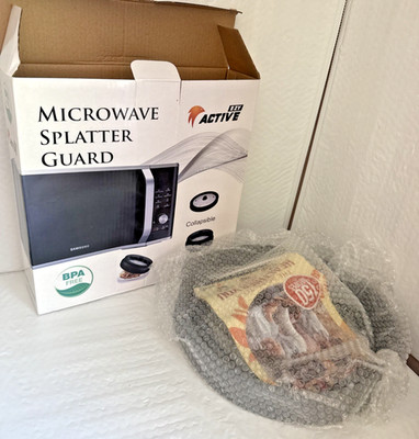 MICROWAVE SPLATTER COVER Silicone w/Glass Orange EZY ACTIVE 10.5  Plates & Bowls