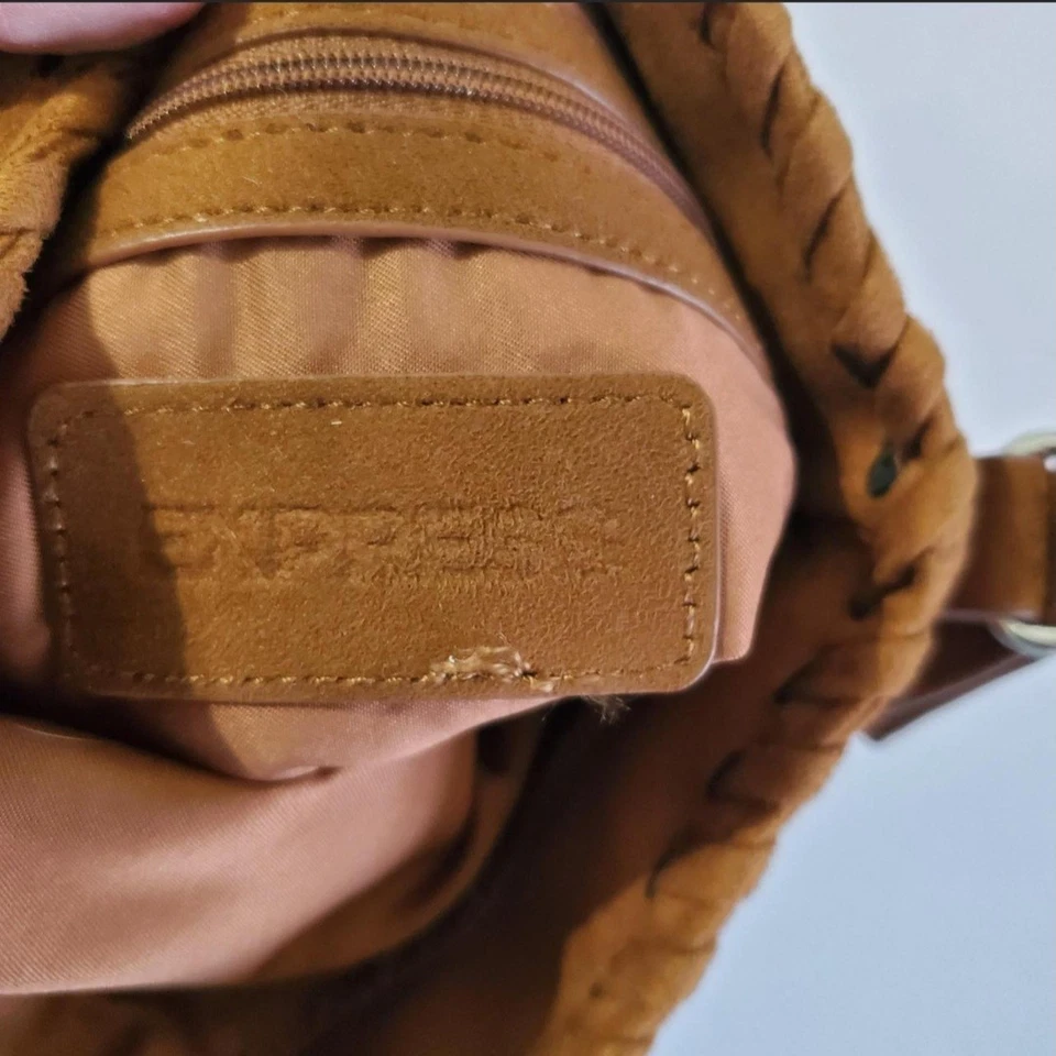 Bolso Bandolera Express-Bohemio/Marrón Occidental Imitación Gamuza Flecos 10x11 De Colección 15' Foto 3 de 3