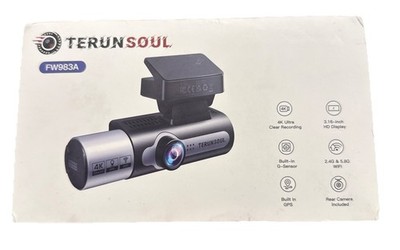 4K Dash Cam Front and Rear, Full HD 3 Channel Dashcam 128GB SD FW983A TERUNSOUL