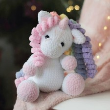 Handmade Unicorn Crochet Toy, Amigurumi Plush Animal, Cute Gift