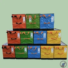 (12) AMAZON COURIER LARGE DELIVERY STORAGE BAGS 28x24x20 MIX LOT OF 12 TOTES