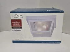 Patriot Lighting White 2-Light Outdoor Light Clear Textured Glass Lamp McCormick