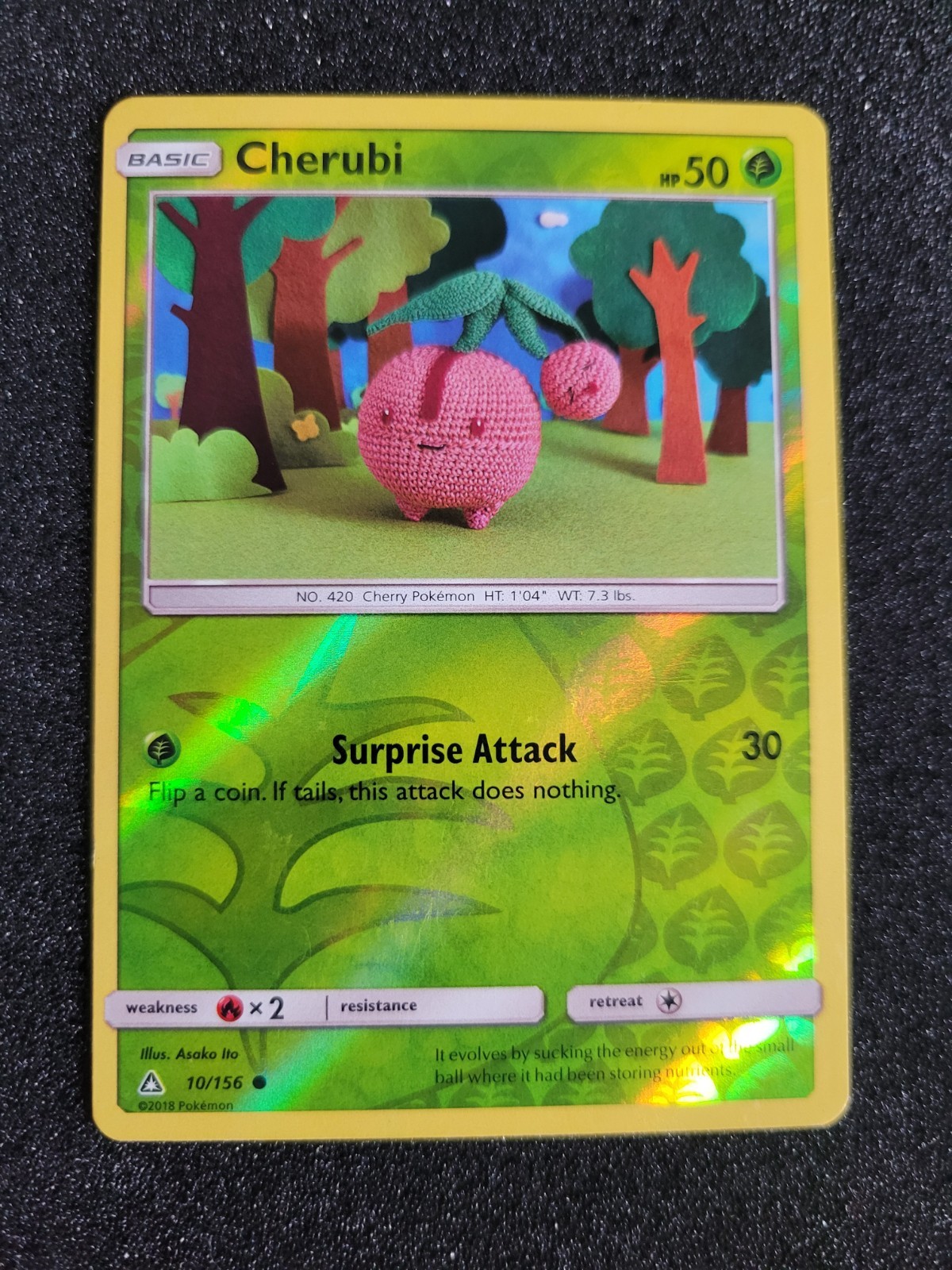 Pokemon Reverse Holo Cherubi SM - Ultra Prism 10/156 LP