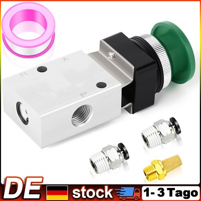 Manual G1/4 Pneumatic Valve 3 Way 2 Position Air Flow Control System 322-PB